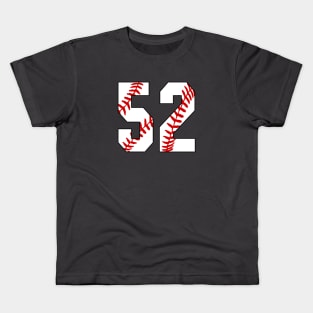 Baseball Number 52 #52 Baseball Shirt Jersey Favorite Player Biggest Fan Kids T-Shirt